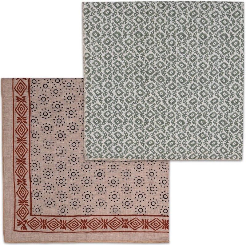 Acigbetter 2 Pack Soft Cotton-Blend Bandana for Women and Men, 21.6''x 21.6'' Neck Head Scarf Summer Thin Bandana Headband - Image 1